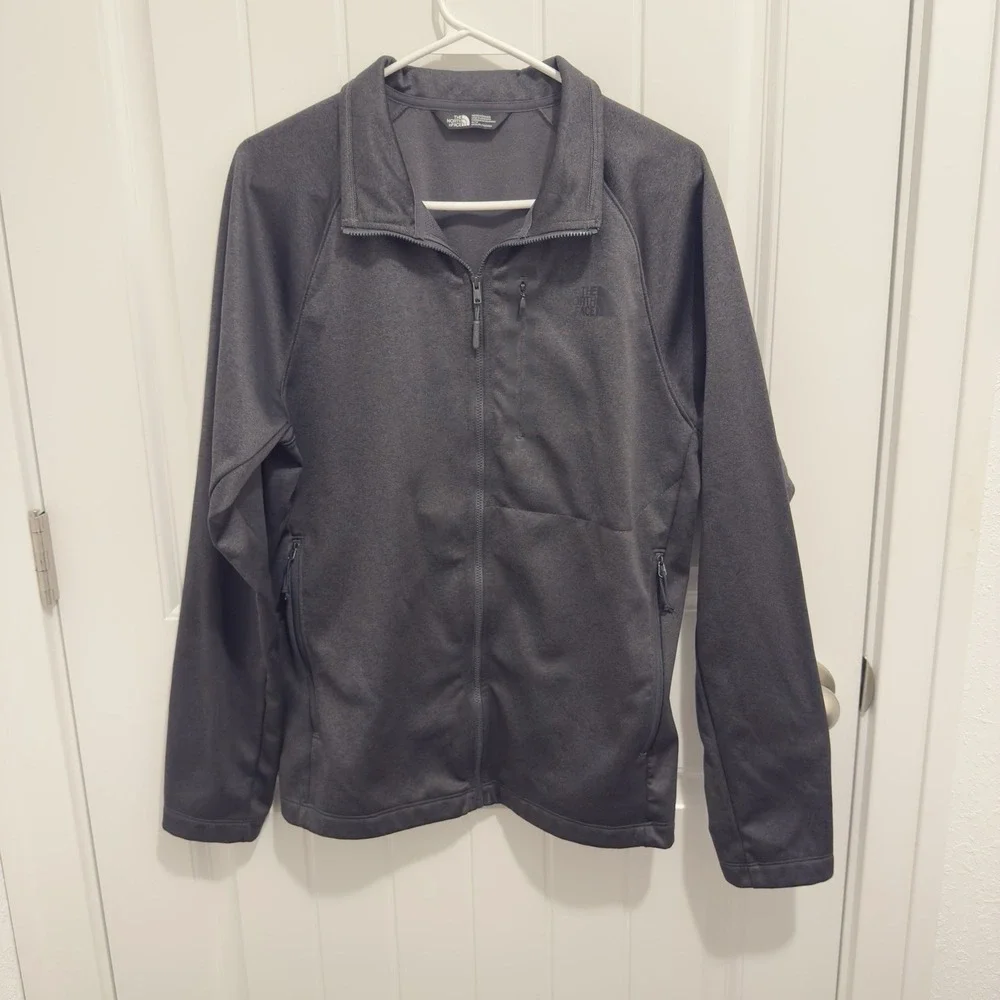 The North Face Men's Full Zip Lightweight Softshell Dark Gray Jacket Size Medium